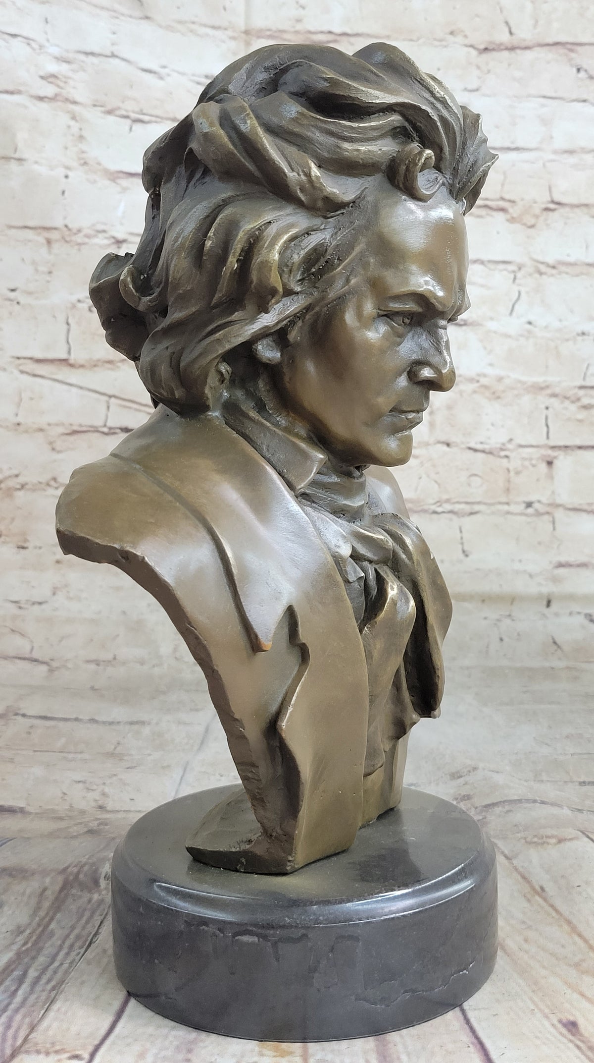 Ludwig van Beethoven Bronze Metal Bust Sculpture Art