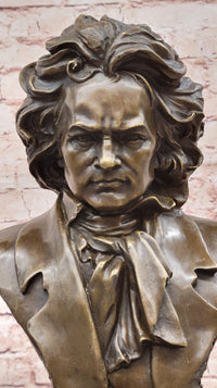 Ludwig van Beethoven Bronze Metal Bust Sculpture Art