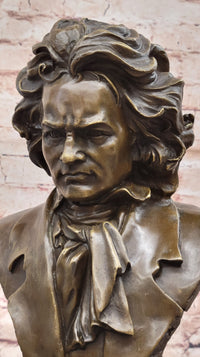 Ludwig van Beethoven Bronze Metal Bust Sculpture Art