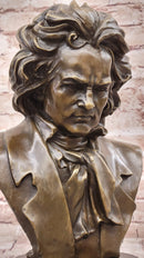 Ludwig van Beethoven Bronze Metal Bust Sculpture Art