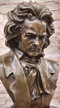 Ludwig van Beethoven Bronze Metal Bust Sculpture Art