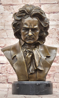Ludwig van Beethoven Bronze Metal Bust Sculpture Art