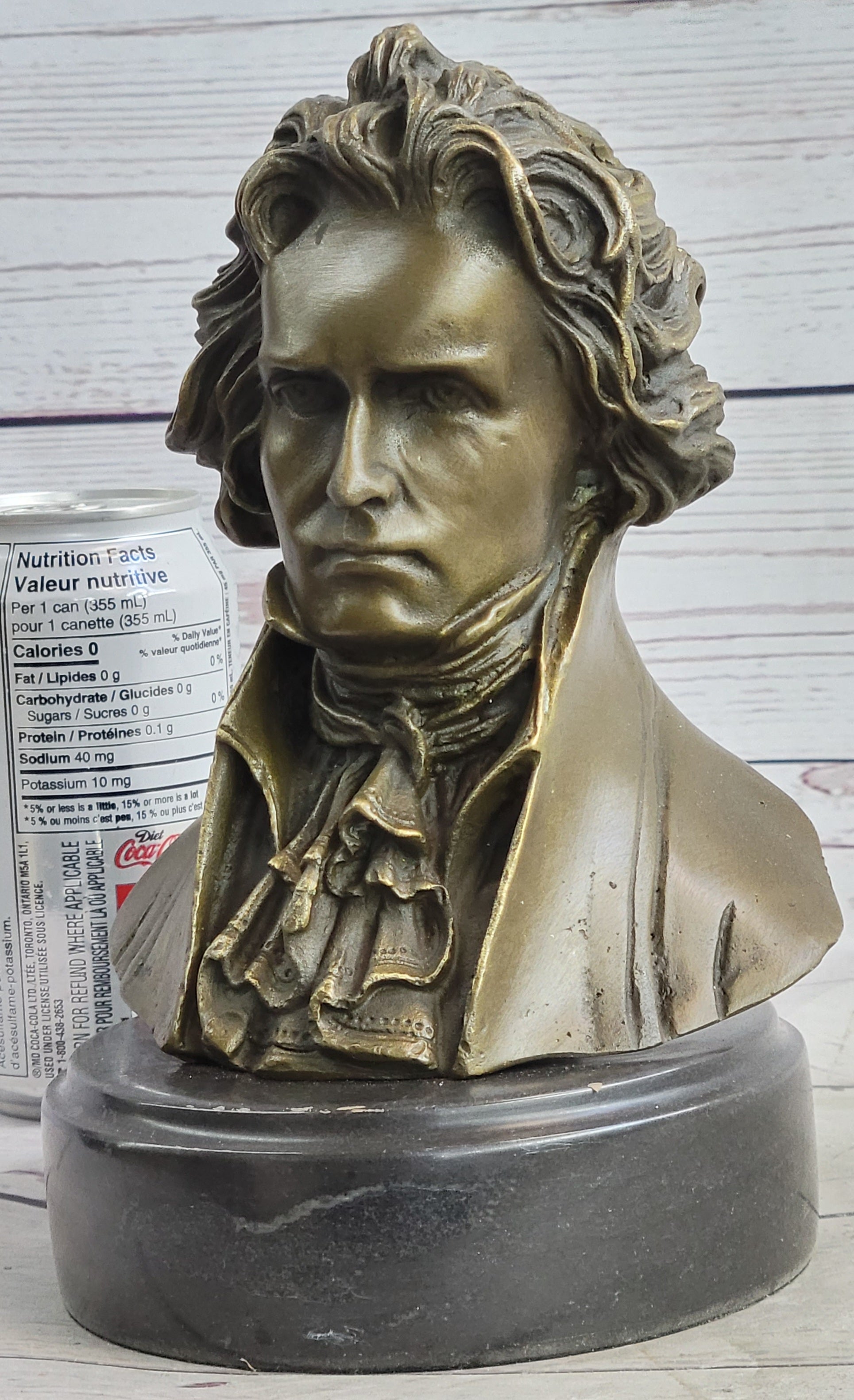 Ludwig van Beethoven Bronze Bust on Marble Base