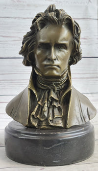 Ludwig van Beethoven Bronze Bust on Marble Base