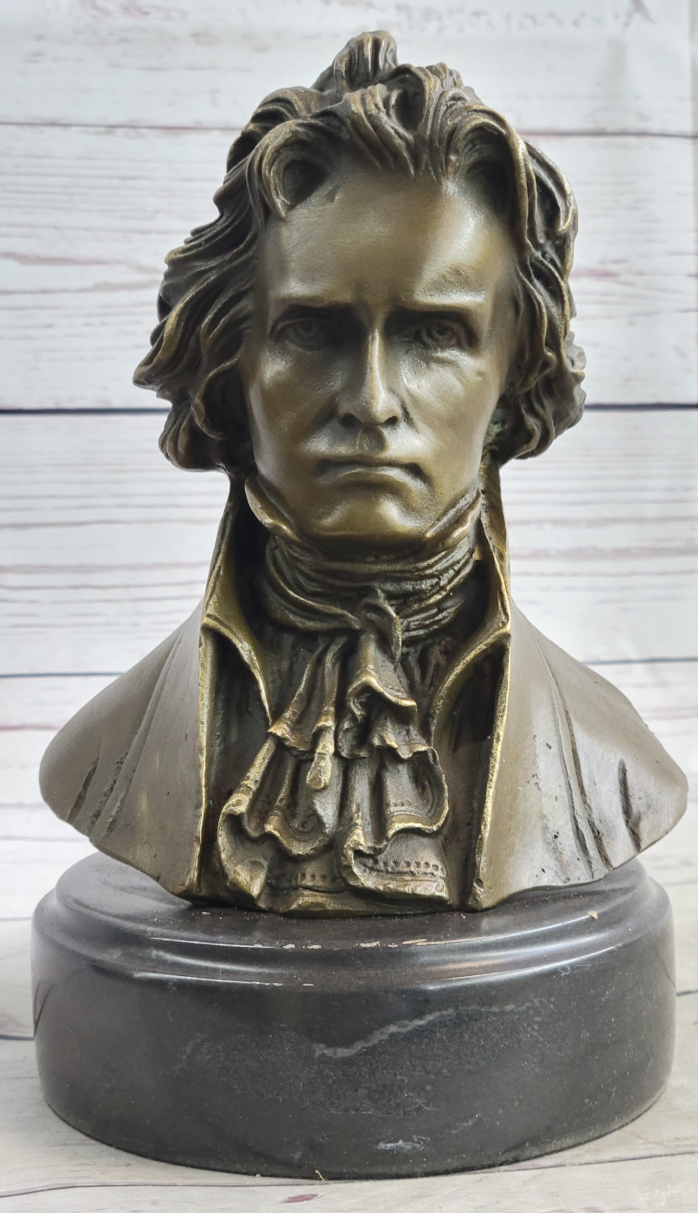 Ludwig van Beethoven Bronze Bust on Marble Base