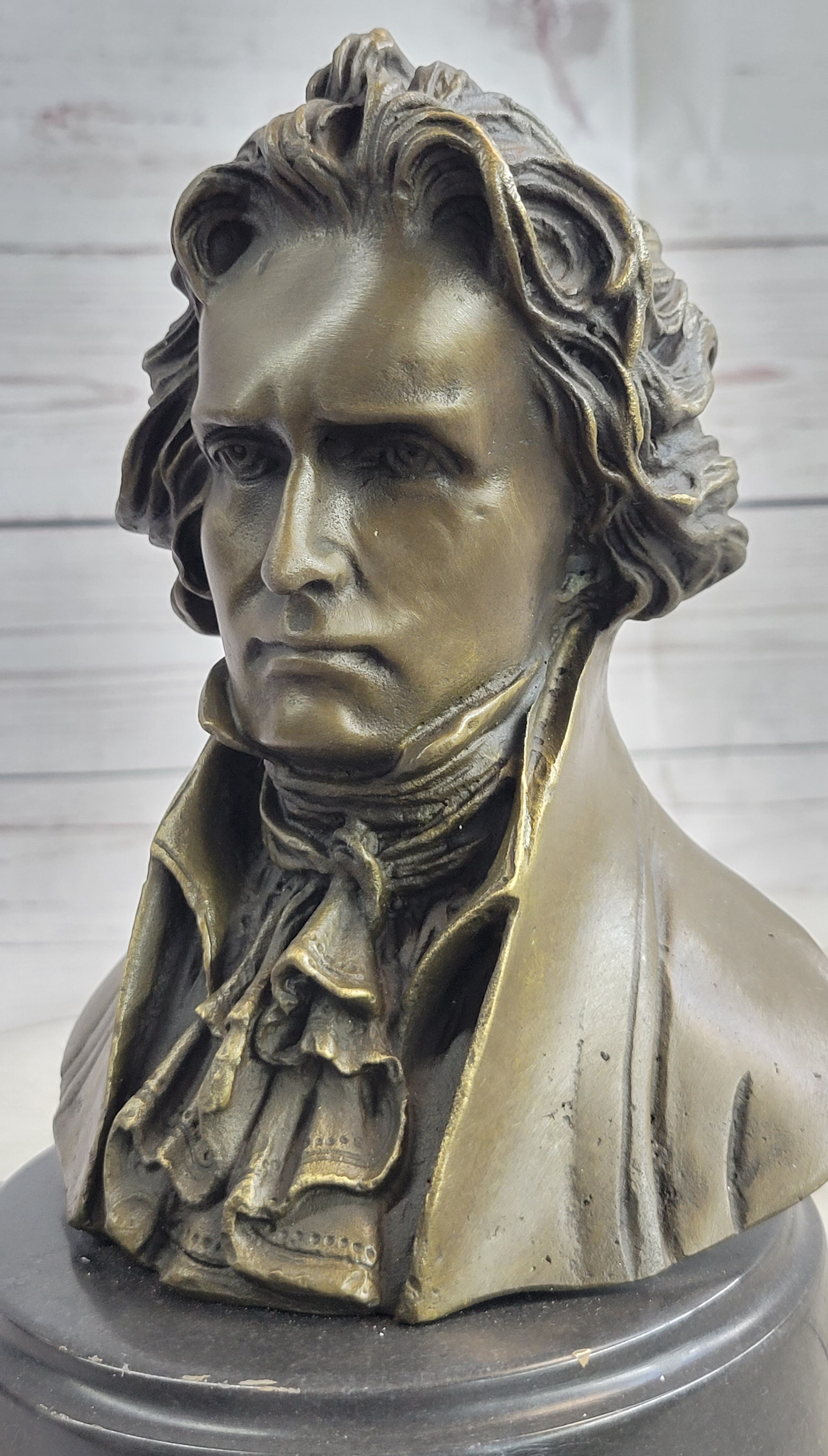 Ludwig van Beethoven Bronze Bust on Marble Base