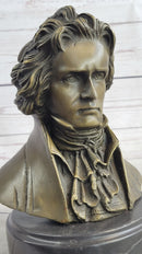 Ludwig van Beethoven Bronze Bust on Marble Base