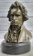 Ludwig van Beethoven Bronze Bust on Marble Base