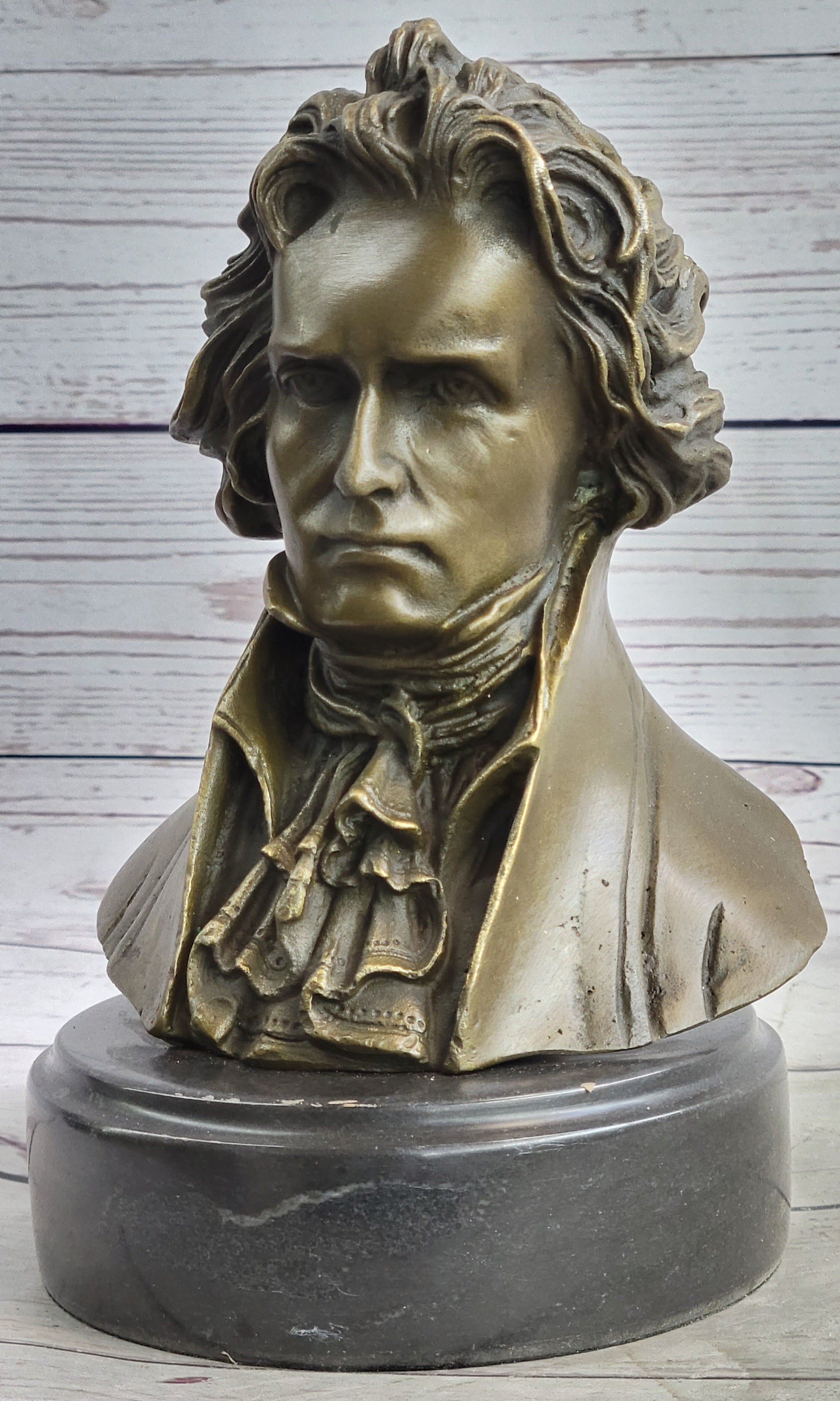 Ludwig van Beethoven Bronze Bust on Marble Base