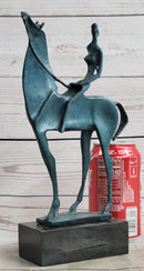 Salvador Dali Abstract Modern Artwork Woman on Horse Bronze