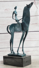 Salvador Dali Abstract Modern Artwork Woman on Horse Bronze
