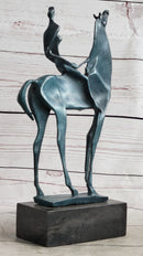 Salvador Dali Abstract Modern Artwork Woman on Horse Bronze