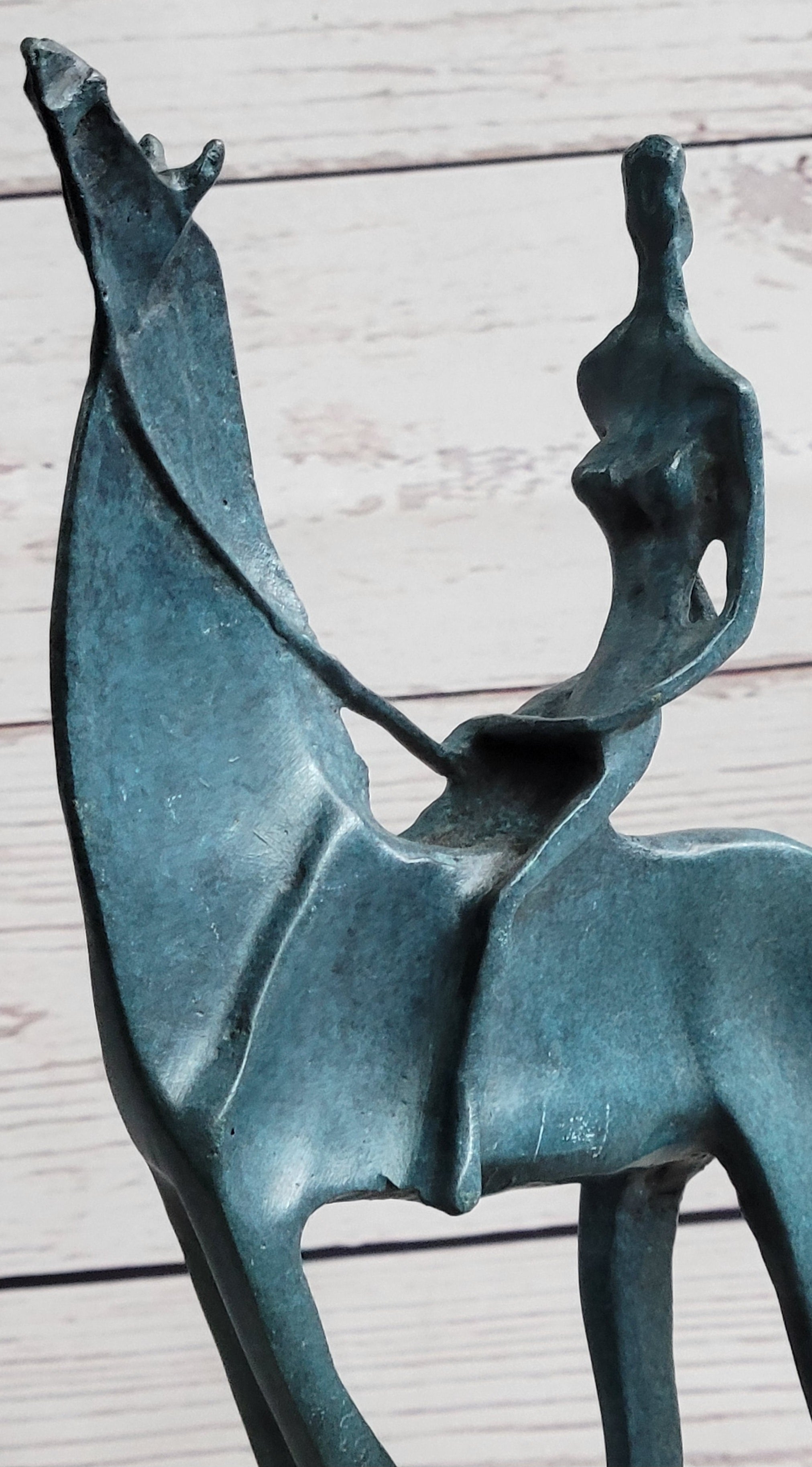 Salvador Dali Abstract Modern Artwork Woman on Horse Bronze