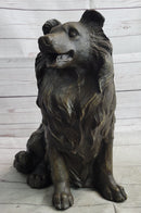 Hot Cast Bronze Shetland Sheep Dog Collie Figure Signed Art