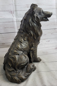 Hot Cast Bronze Shetland Sheep Dog Collie Figure Signed Art