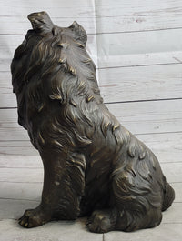 Hot Cast Bronze Shetland Sheep Dog Collie Figure Signed Art