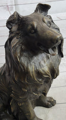 Hot Cast Bronze Shetland Sheep Dog Collie Figure Signed Art