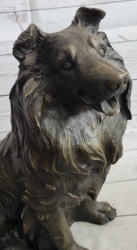Hot Cast Bronze Shetland Sheep Dog Collie Figure Signed Art
