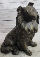 Hot Cast Bronze Shetland Sheep Dog Collie Figure Signed Art