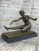 Signed Jean Patoue Nude Diana Bronze Sculpture Art Deco