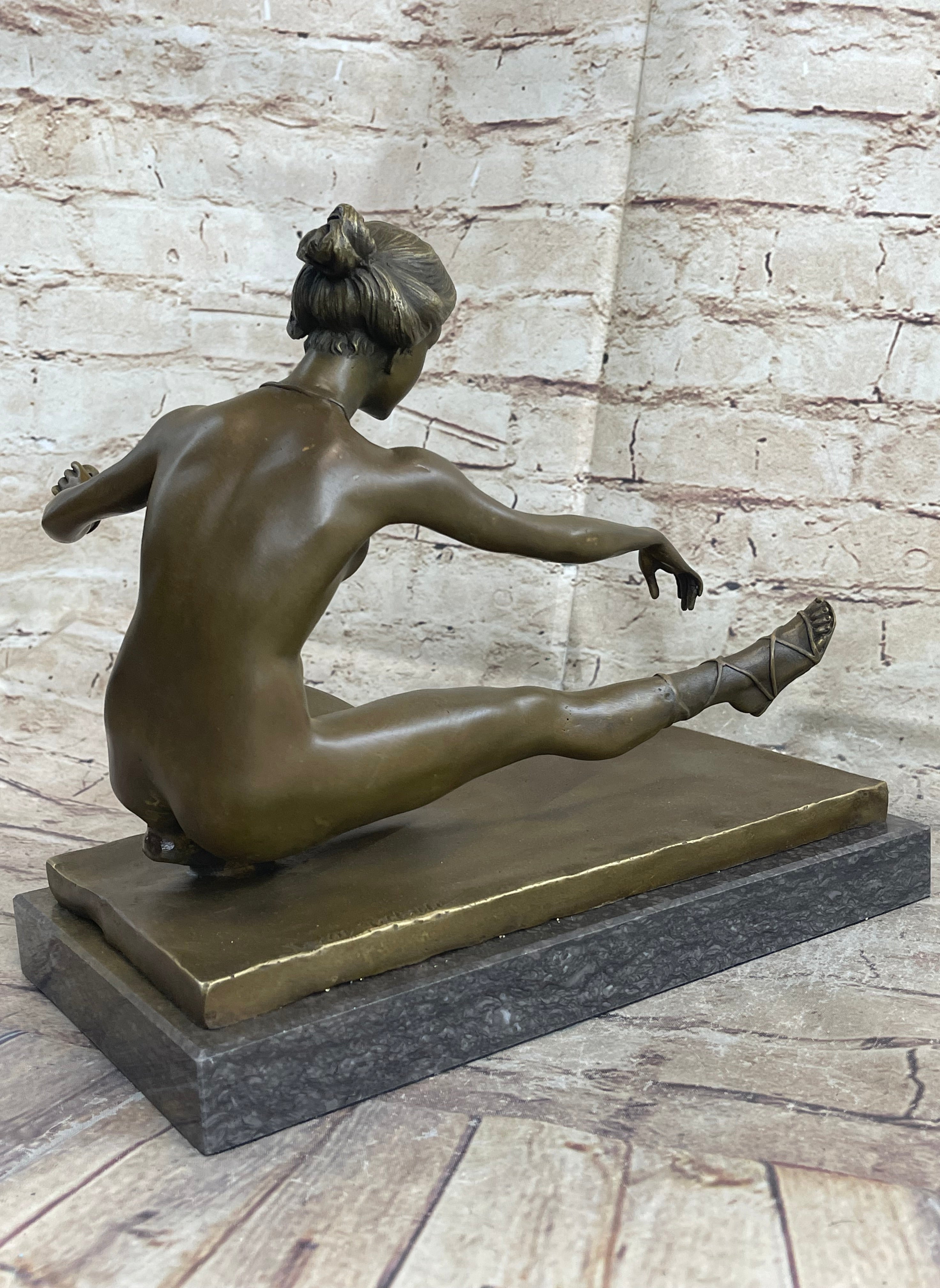 Signed Jean Patoue Nude Diana Bronze Sculpture Art Deco