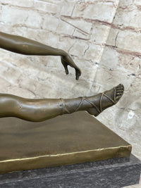 Signed Jean Patoue Nude Diana Bronze Sculpture Art Deco