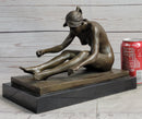 Nude Female Figure Classical Beauty Hot Cast Bronze Sculpture Signed