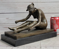 Nude Female Figure Classical Beauty Hot Cast Bronze Sculpture Signed