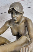 Nude Female Figure Classical Beauty Hot Cast Bronze Sculpture Signed