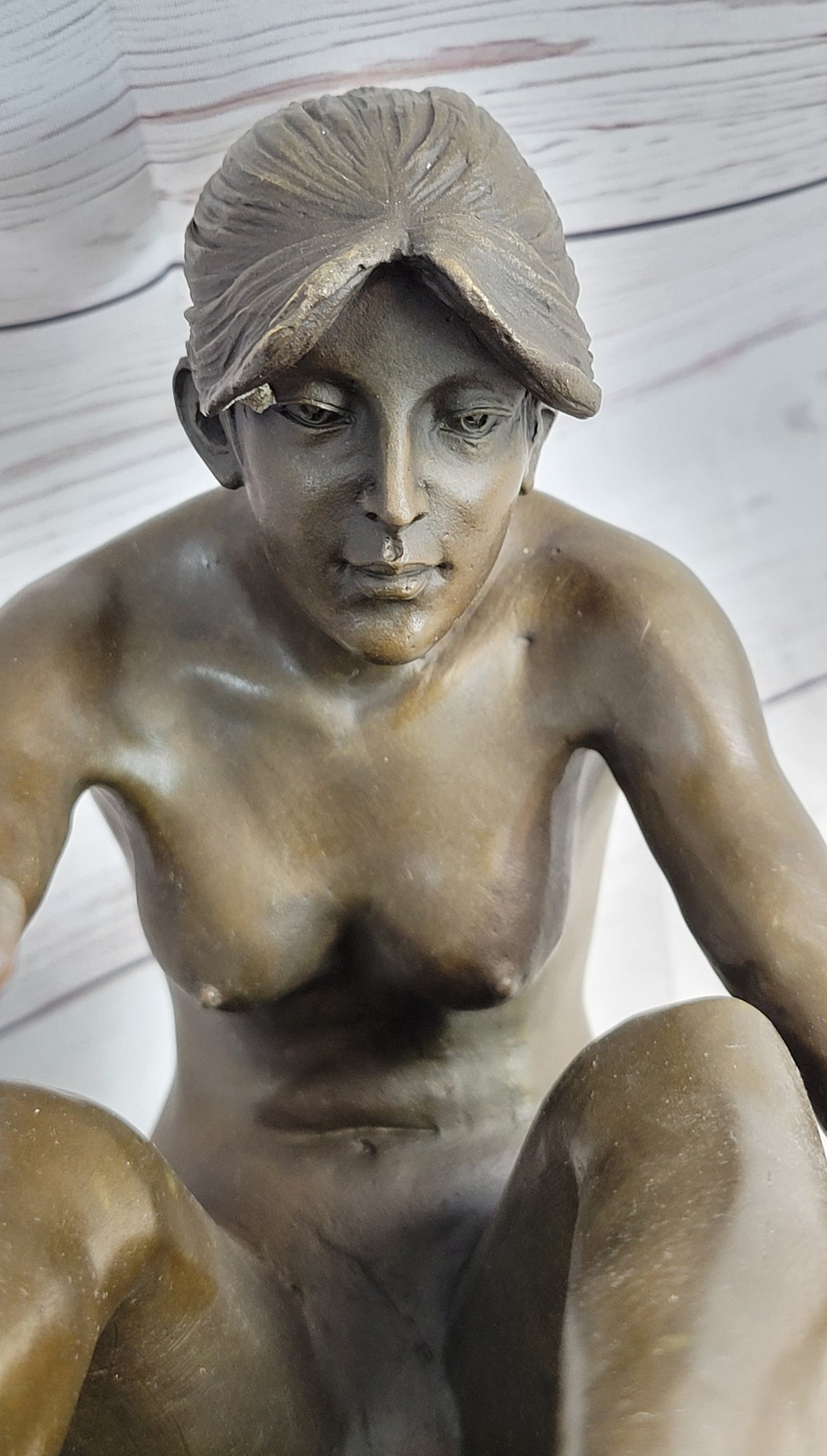 Nude Female Figure Classical Beauty Hot Cast Bronze Sculpture Signed