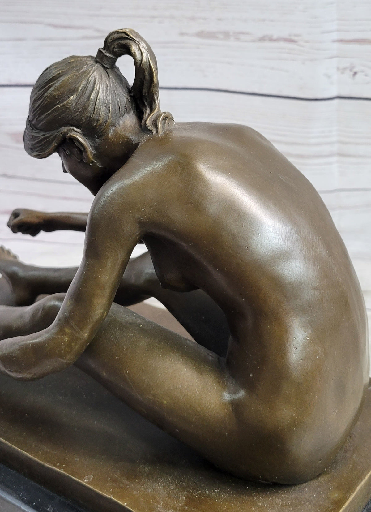 Nude Female Figure Classical Beauty Hot Cast Bronze Sculpture Signed