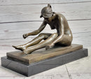 Nude Female Figure Classical Beauty Hot Cast Bronze Sculpture Signed