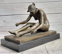 Nude Female Figure Classical Beauty Hot Cast Bronze Sculpture Signed