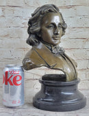 Frederic Chopin Bronze Bust Sculpture Statue Classical Composer Decor Original Art on Marble Base
