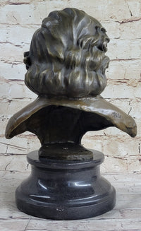 Frederic Chopin Bronze Bust Sculpture Statue Classical Composer Decor Original Art on Marble Base