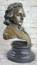 Frederic Chopin Bronze Bust Sculpture Statue Classical Composer Decor Original Art on Marble Base