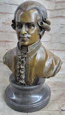 Bronze Sculpture Mozart Head Bust Art Deco Marble Base SALE