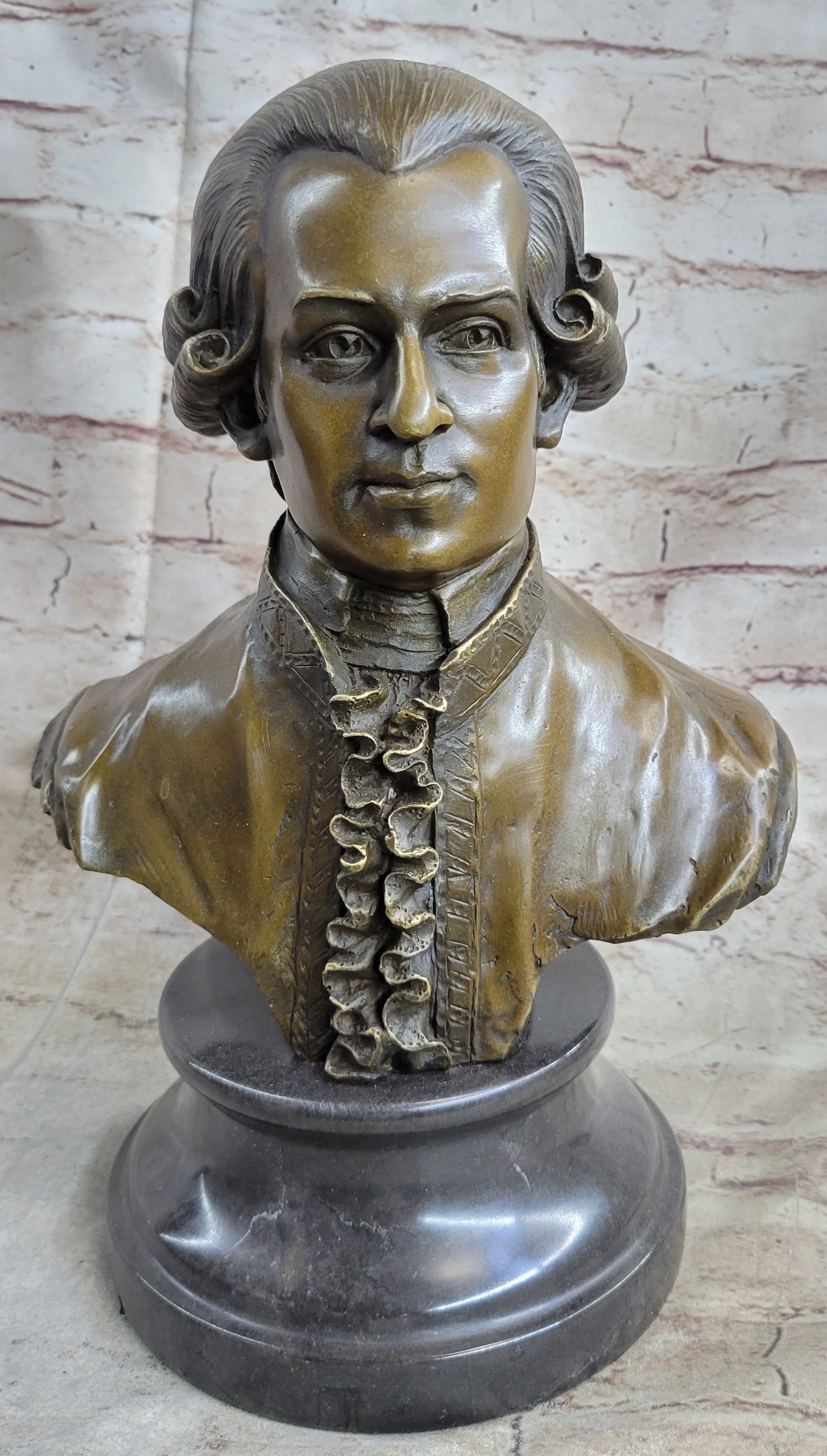 Bronze Sculpture Mozart Head Bust Art Deco Marble Base SALE