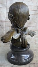 Bronze Sculpture Mozart Head Bust Art Deco Marble Base SALE