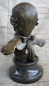 Bronze Sculpture Mozart Head Bust Art Deco Marble Base SALE