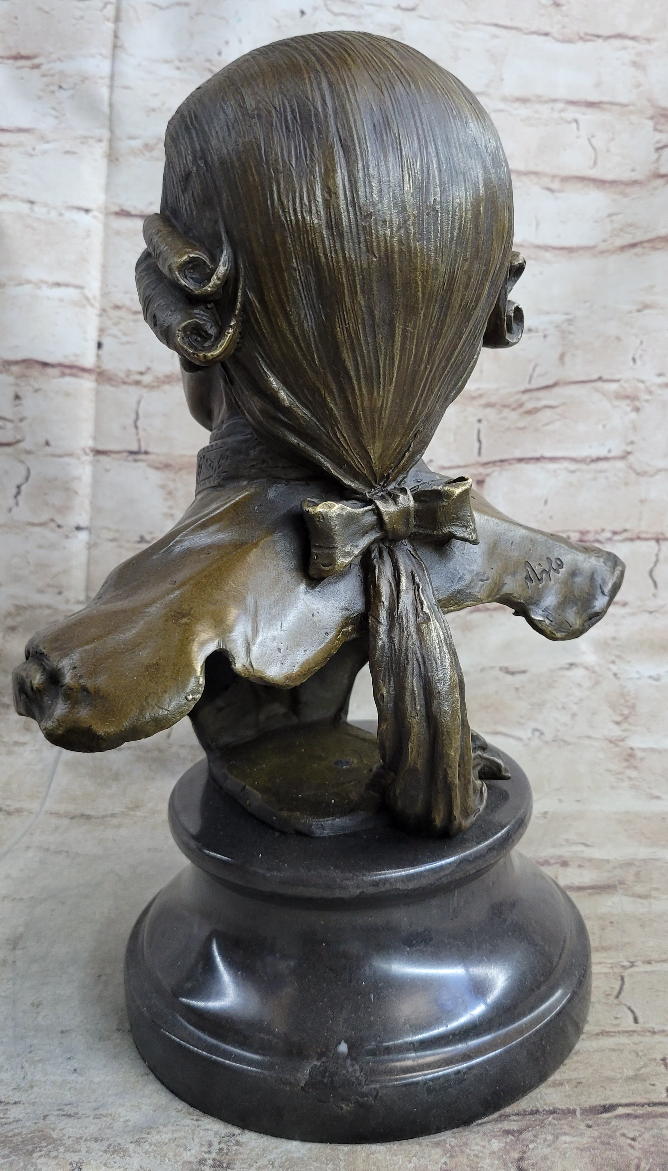 Bronze Sculpture Mozart Head Bust Art Deco Marble Base SALE