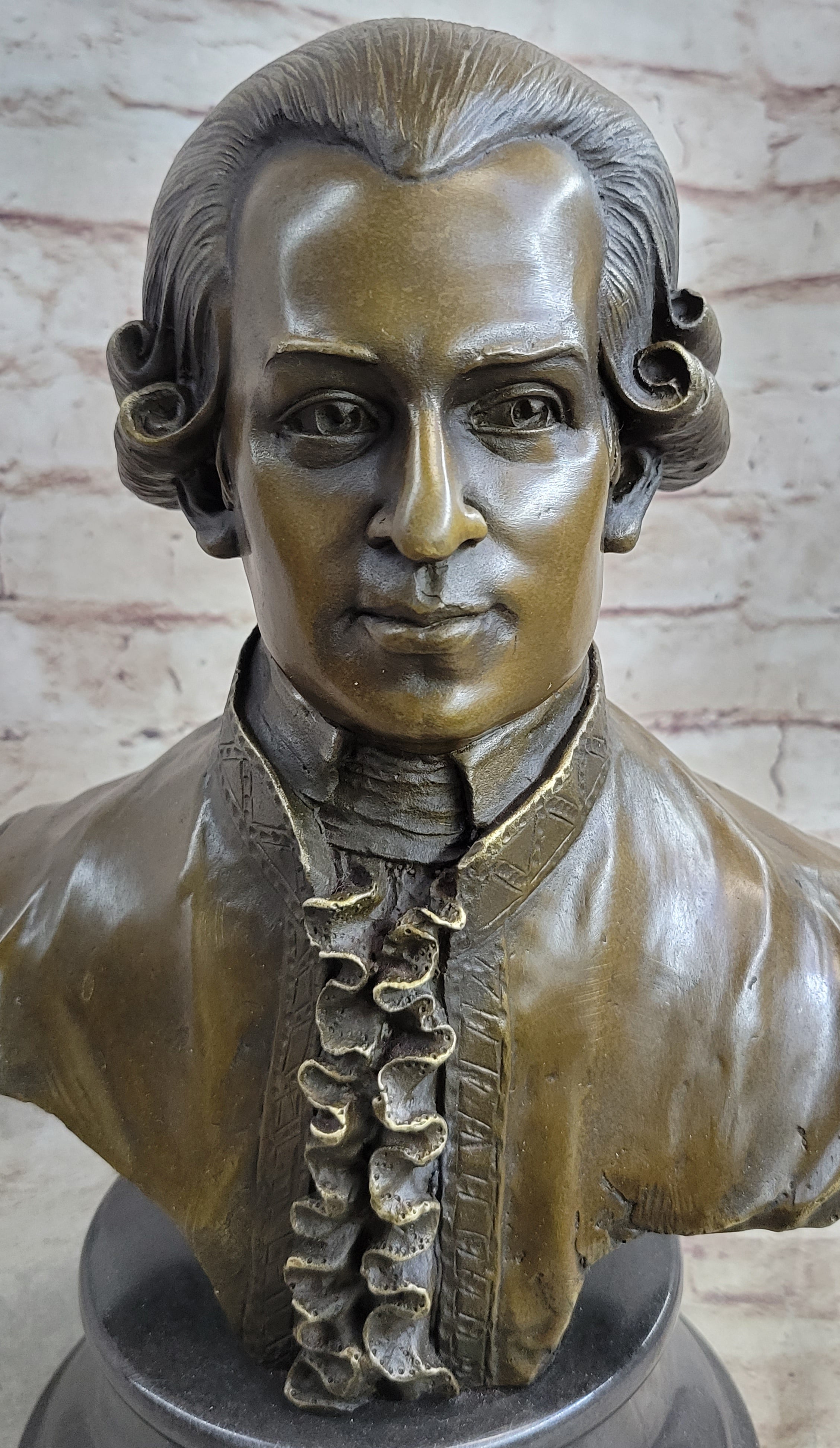 Bronze Sculpture Mozart Head Bust Art Deco Marble Base SALE