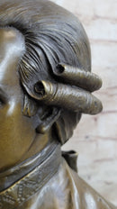 Bronze Sculpture Mozart Head Bust Art Deco Marble Base SALE