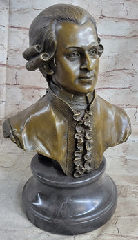 Bronze Sculpture Mozart Head Bust Art Deco Marble Base SALE