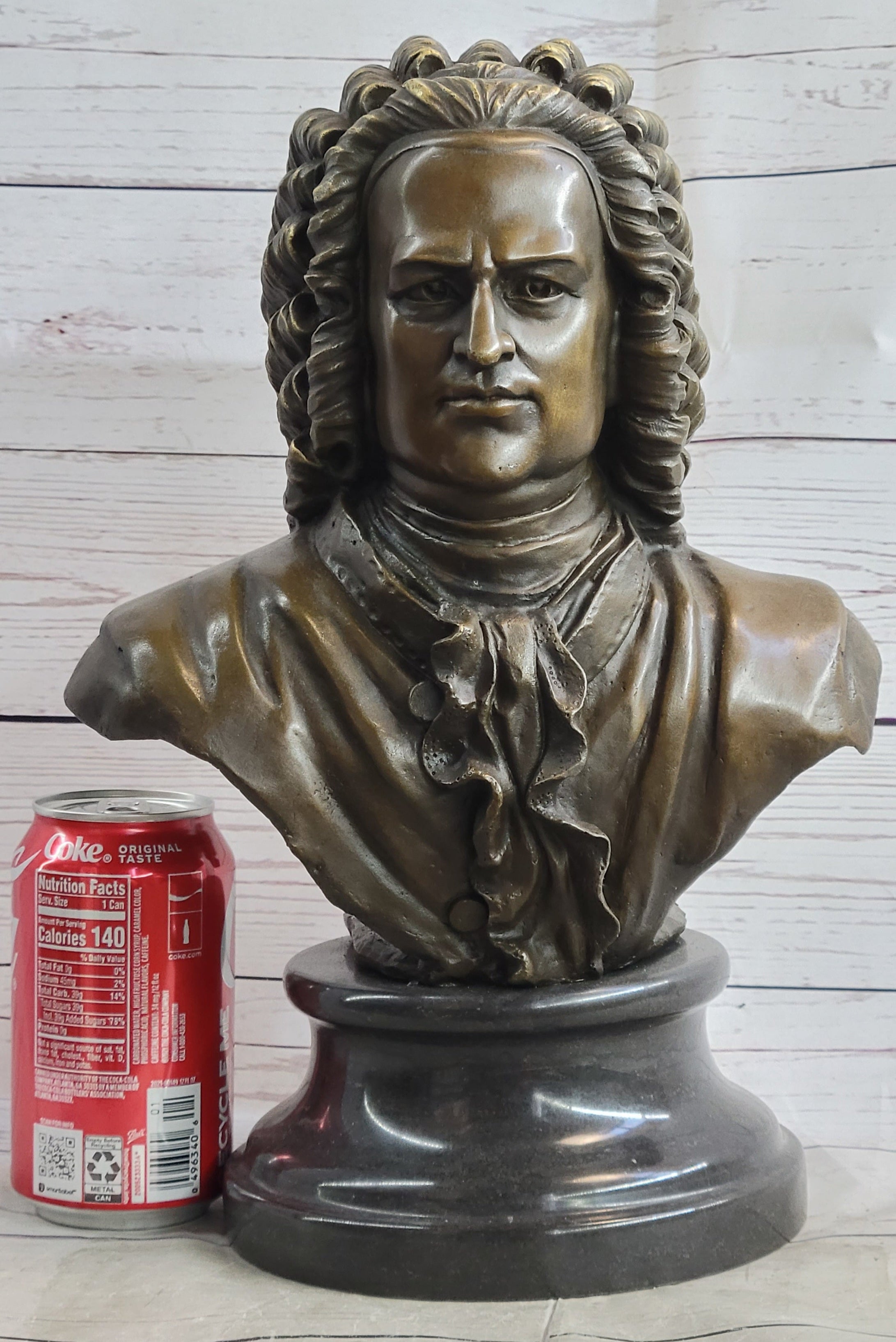 Johann Sebastian Bach Bronze Bust on Marble Base