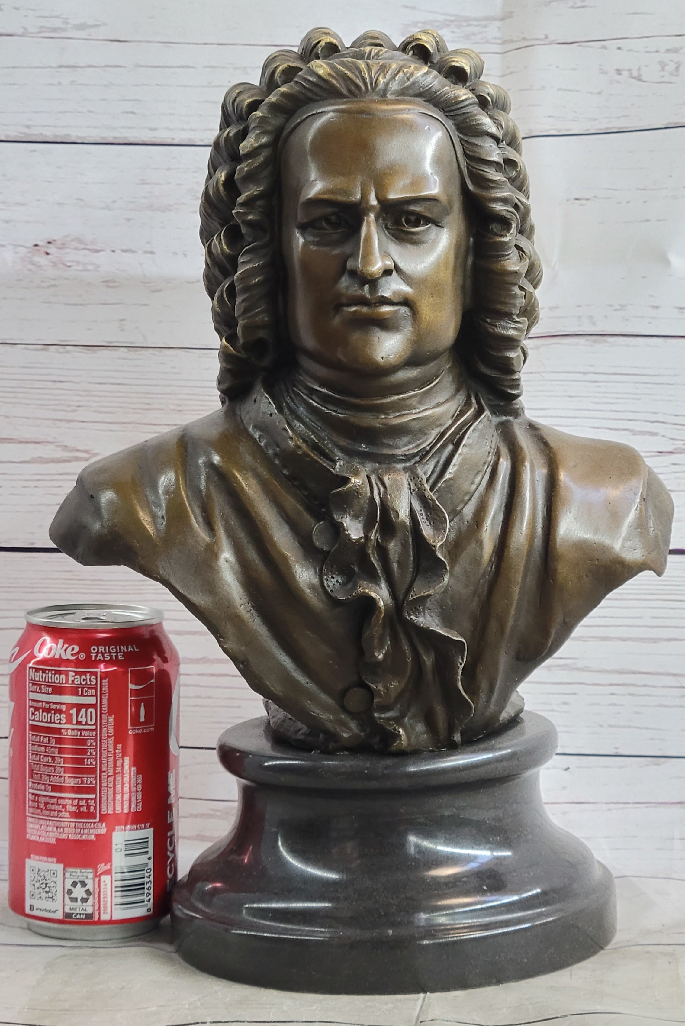 Johann Sebastian Bach Bronze Bust on Marble Base