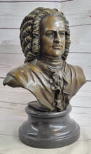 Johann Sebastian Bach Bronze Bust on Marble Base