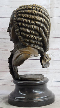 Johann Sebastian Bach Bronze Bust on Marble Base