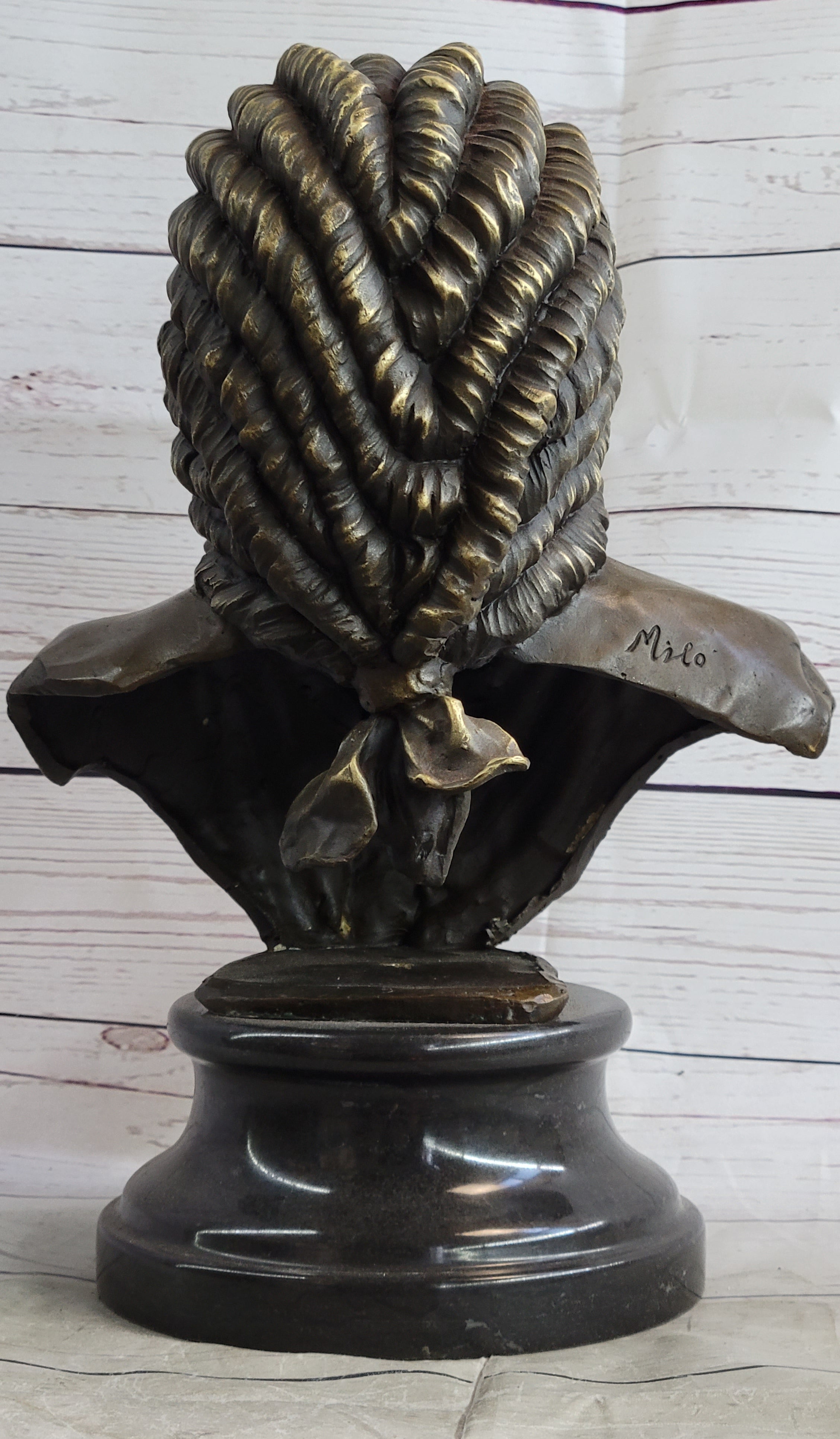 Johann Sebastian Bach Bronze Bust on Marble Base