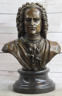 Johann Sebastian Bach Bronze Bust on Marble Base